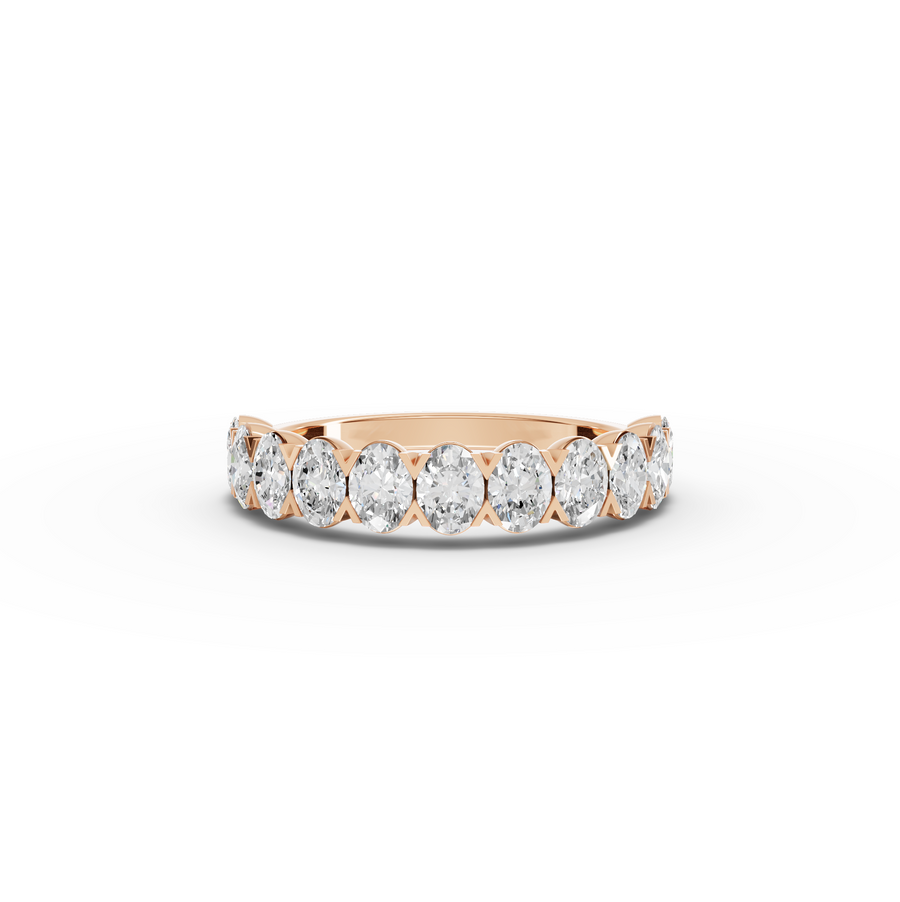 1.16 CT Oval Half Eternity Lab Diamond Ring