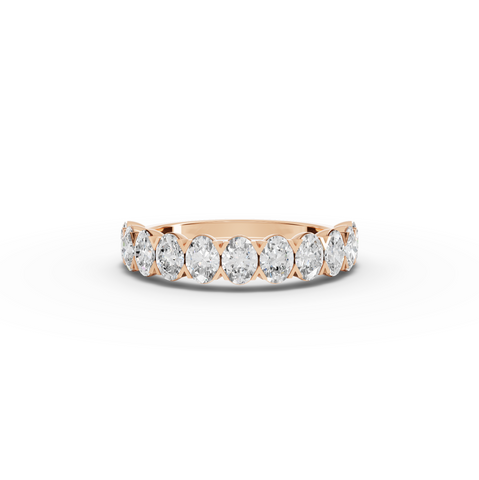 1.16 CT Oval Half Eternity Lab Diamond Ring