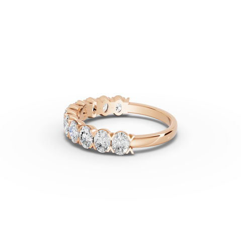 1.16 CT Oval Half Eternity Lab Diamond Ring