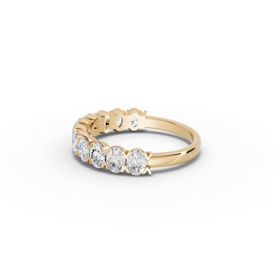 1.16 CT Oval Half Eternity Lab Diamond Ring