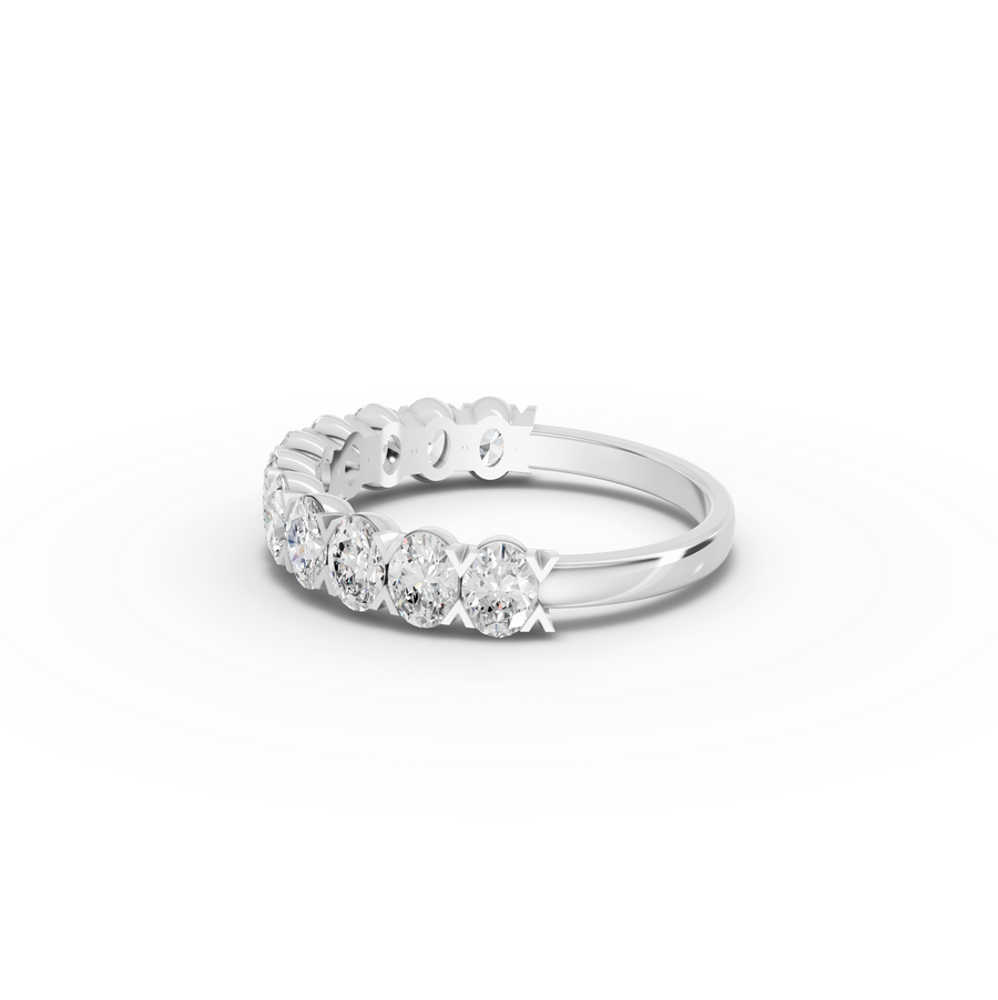 1.16 CT Oval Half Eternity Lab Diamond Ring