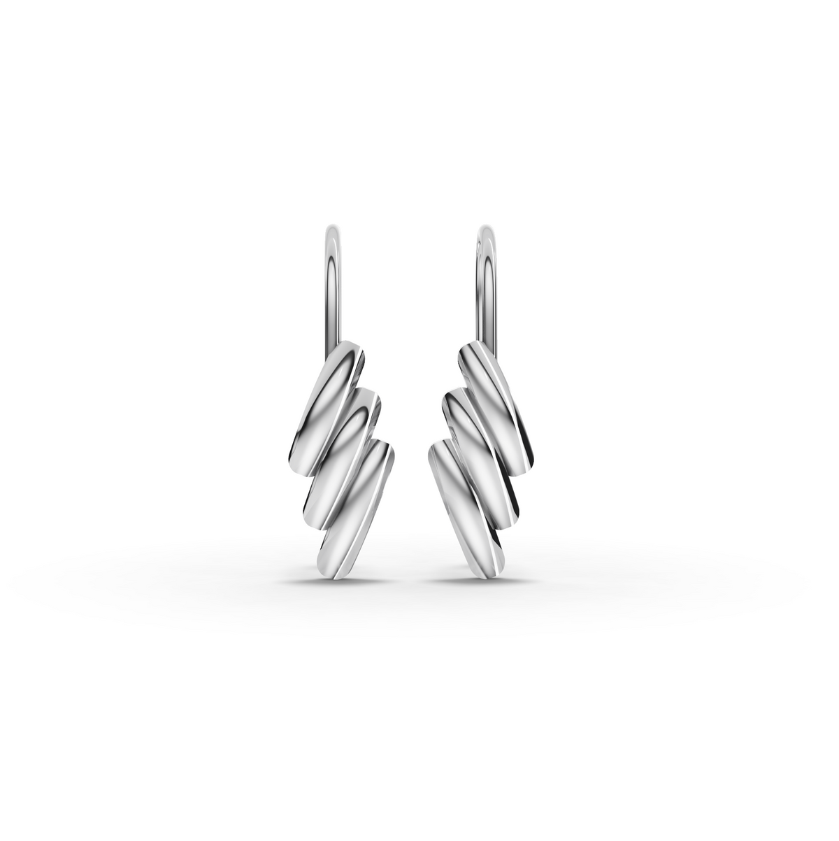 Triple Petal Drop Gold Earring