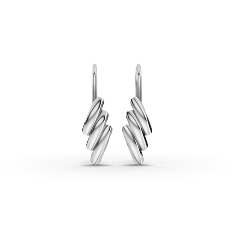 Triple Petal Drop Gold Earring