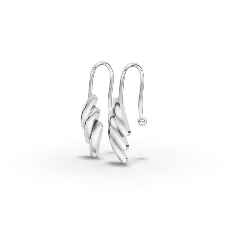 Triple Petal Drop Gold Earring
