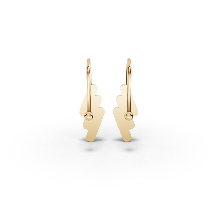 Triple Petal Drop Gold Earring