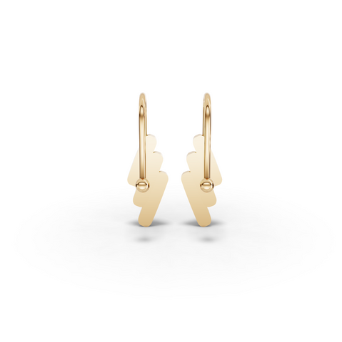 Triple Petal Drop Gold Earring