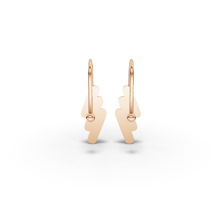 Triple Petal Drop Gold Earring