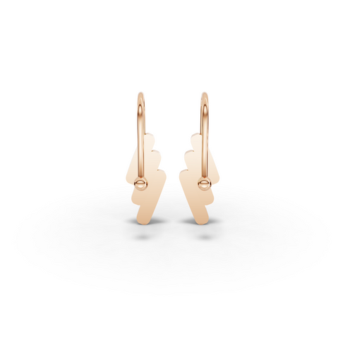 Triple Petal Drop Gold Earring