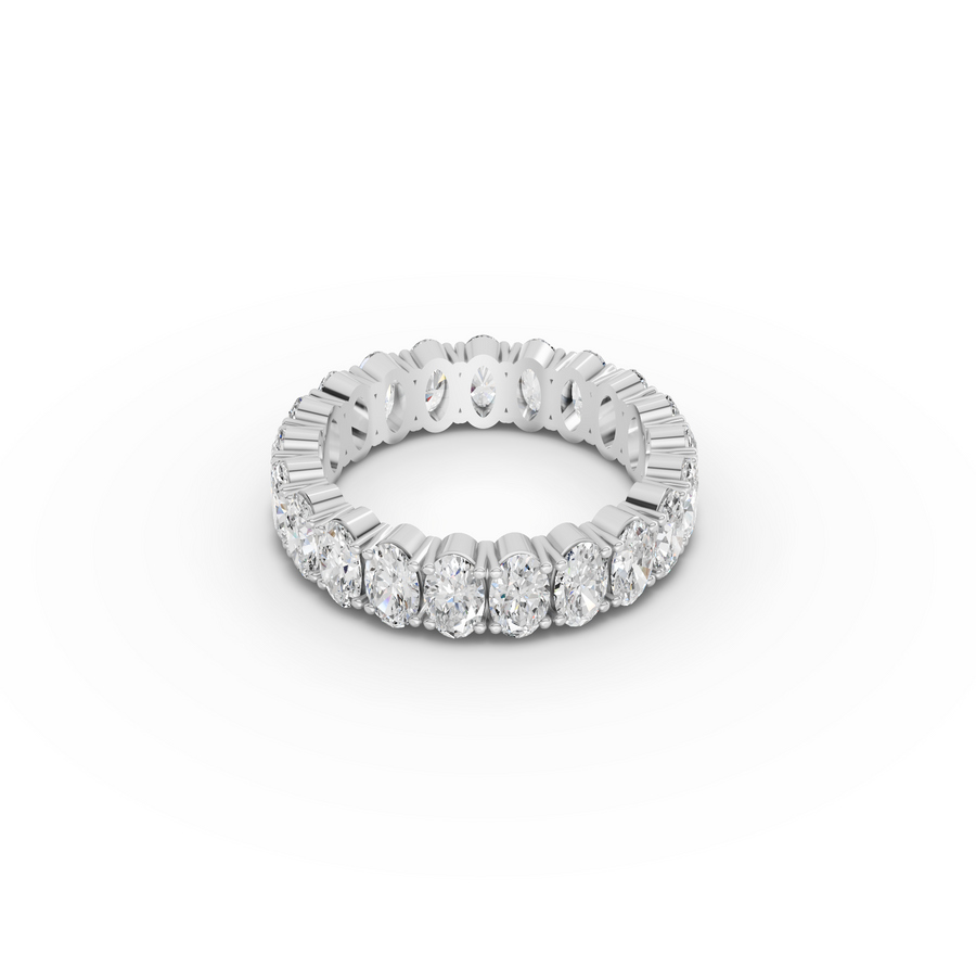3.58 CT Oval Lab Diamond Full Eternity Ring