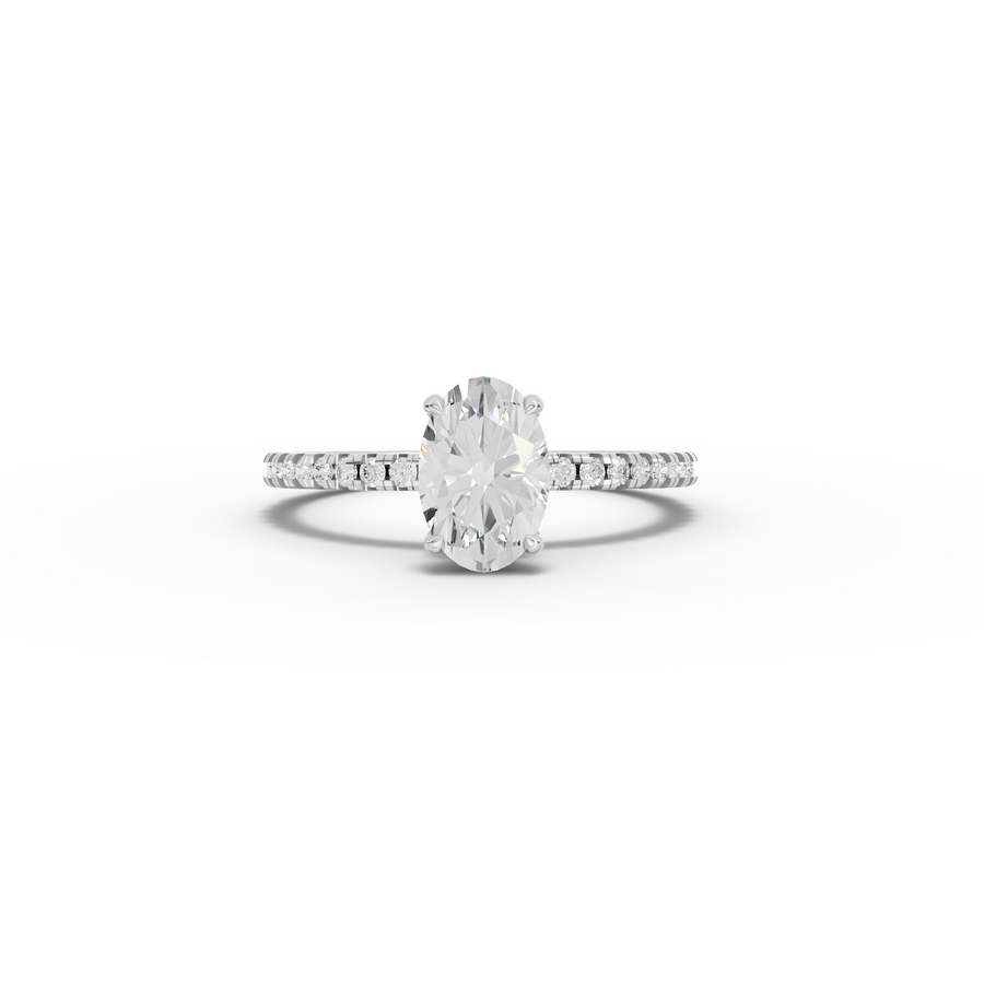 1.23 CT Oval Hidden Halo Pavé Ring