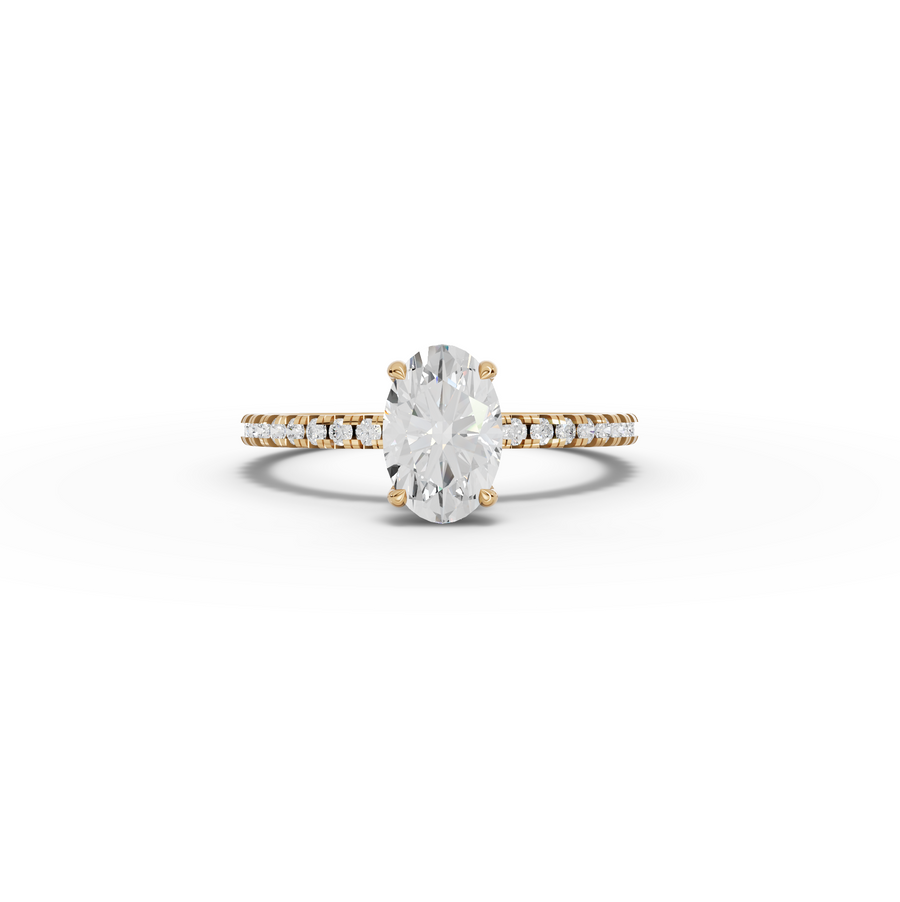 1.23 CT Oval Hidden Halo Pavé Ring