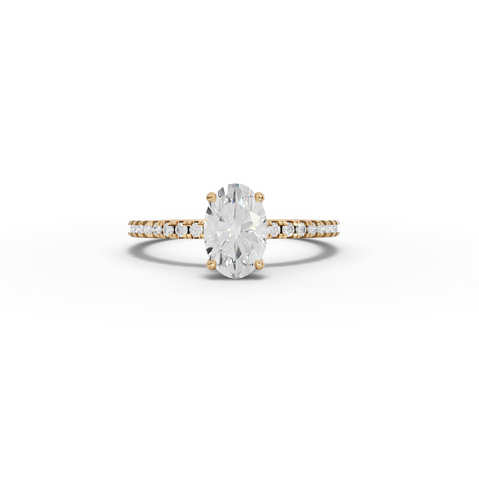 1.23 CT Oval Hidden Halo Pavé Ring