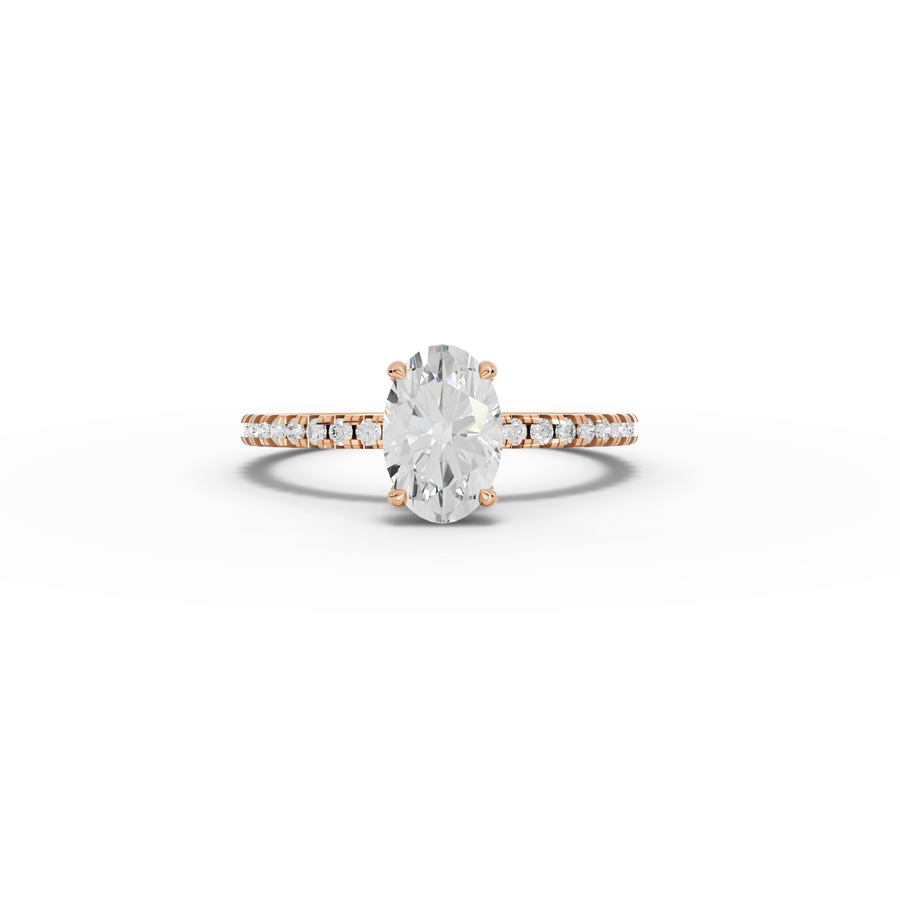 1.23 CT Oval Hidden Halo Pavé Ring