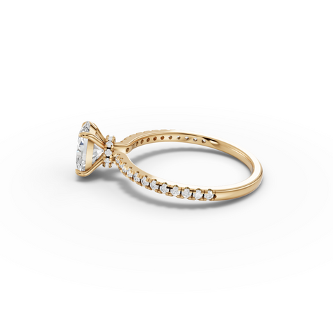 1.23 CT Oval Hidden Halo Pavé Ring