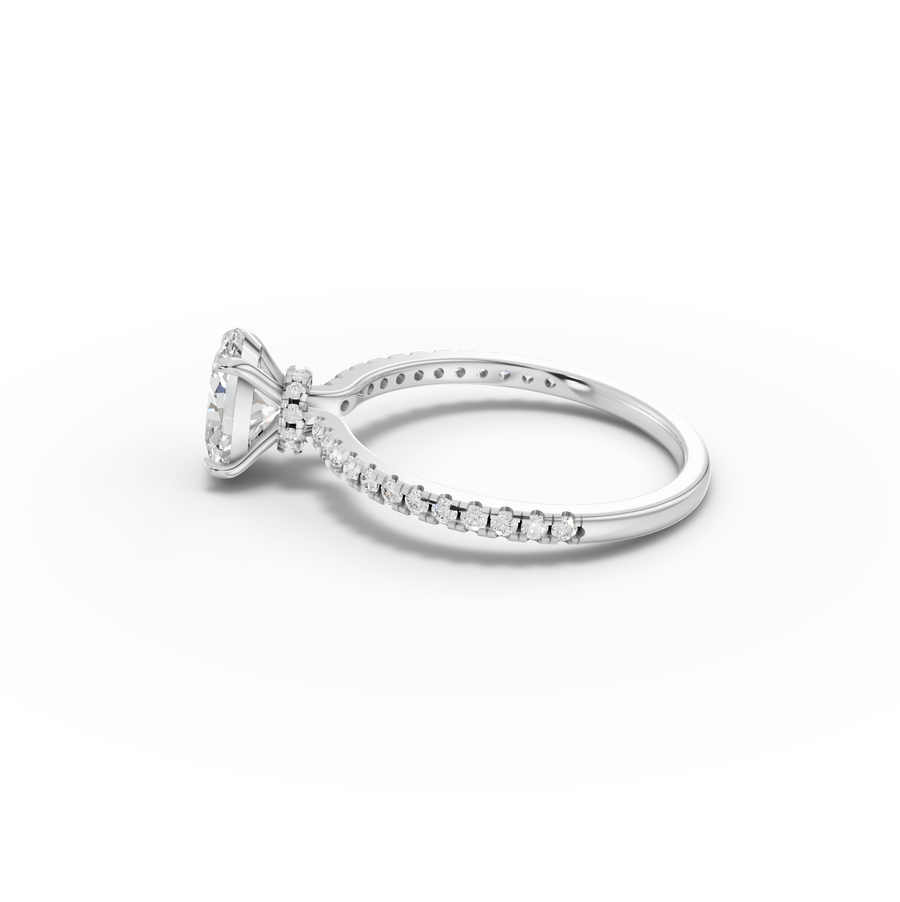1.23 CT Oval Hidden Halo Pavé Ring
