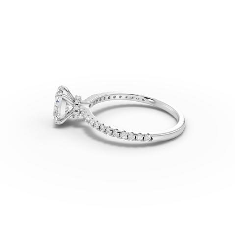 1.23 CT Oval Hidden Halo Pavé Ring