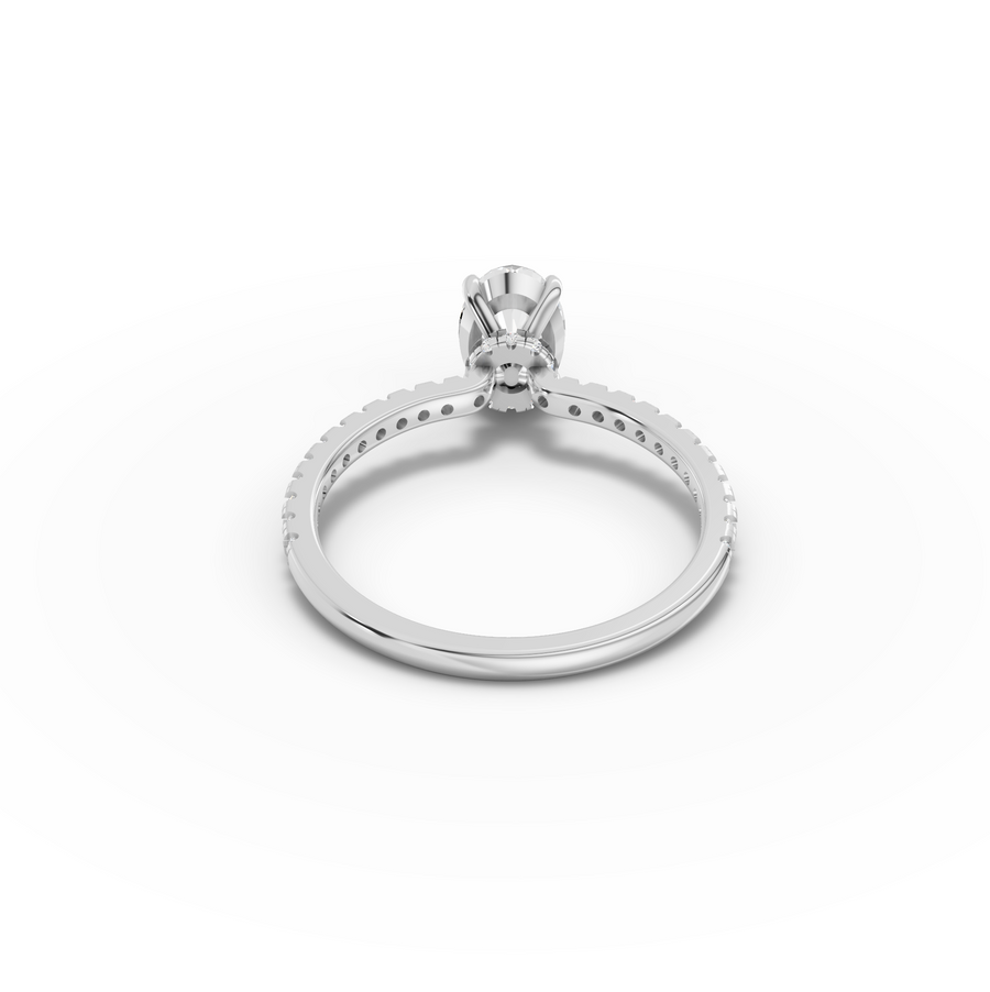 1.23 CT Oval Hidden Halo Pavé Ring