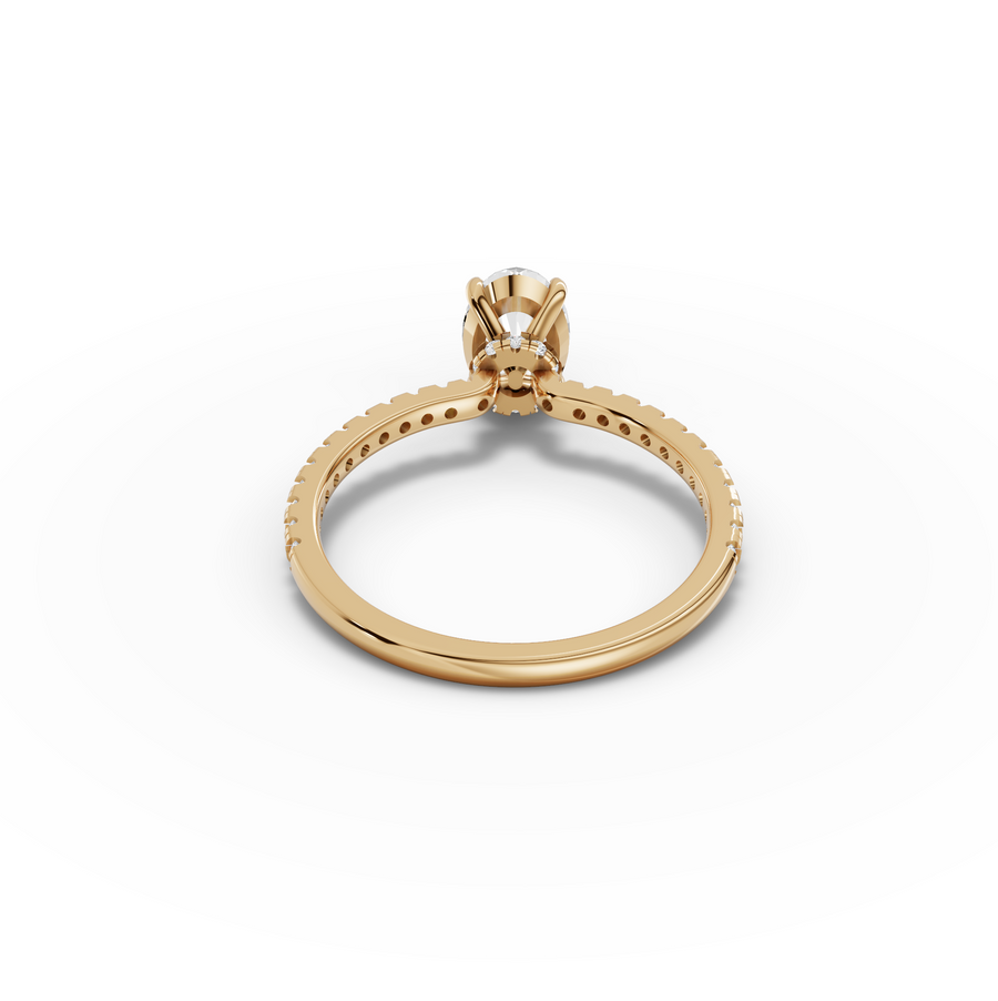 1.23 CT Oval Hidden Halo Pavé Ring