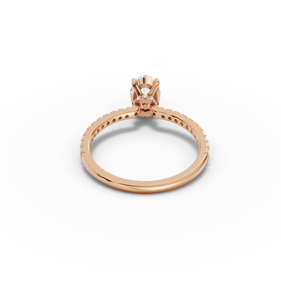 1.23 CT Oval Hidden Halo Pavé Ring
