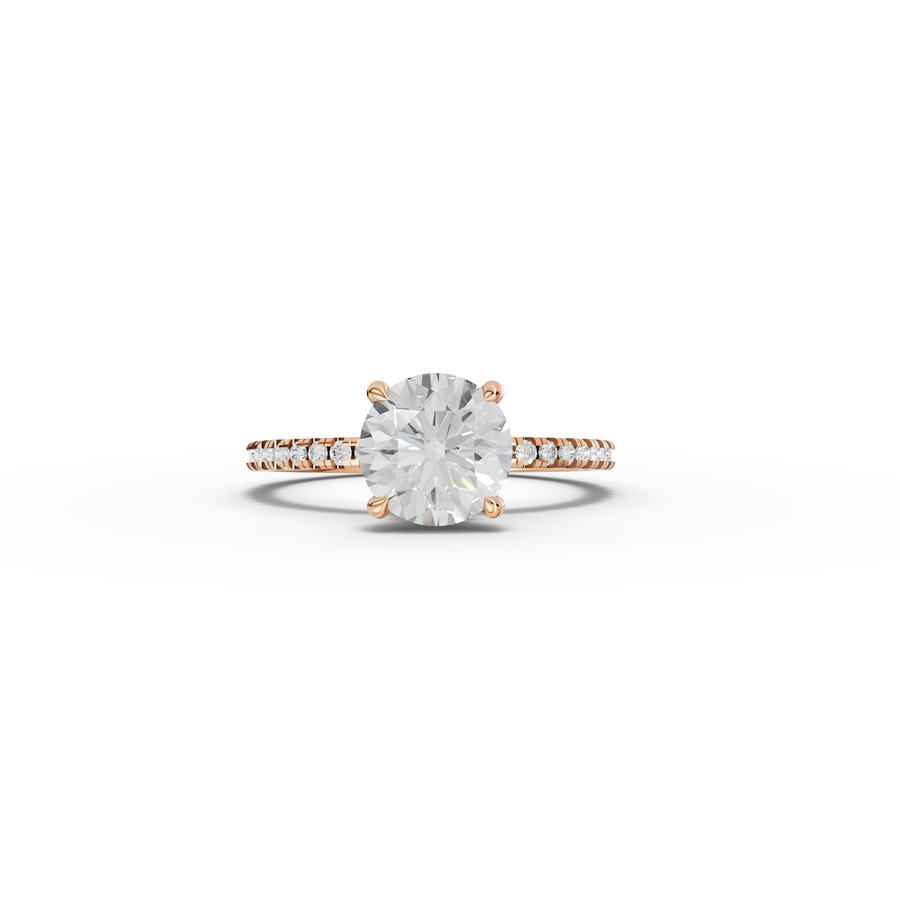 1.73 Ct Round Hidden Halo Pavé Ring