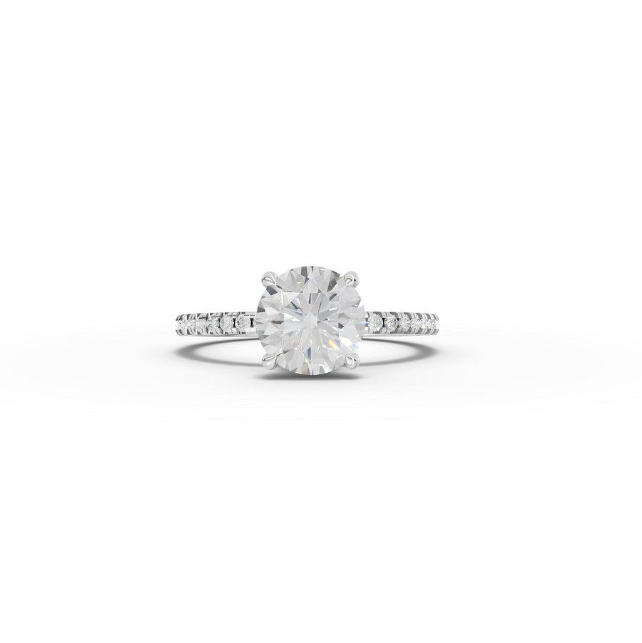 1.73 Ct Round Hidden Halo Pavé Ring