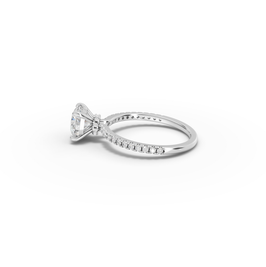 1.73 Ct Round Hidden Halo Pavé Ring