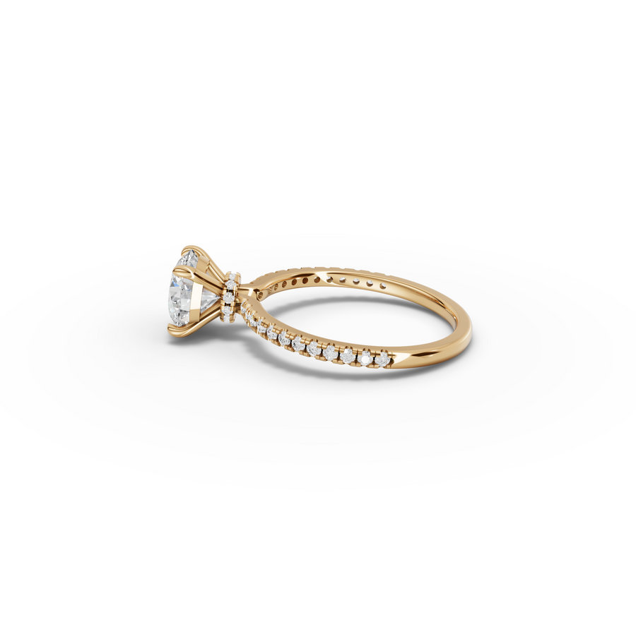 1.73 Ct Round Hidden Halo Pavé Ring