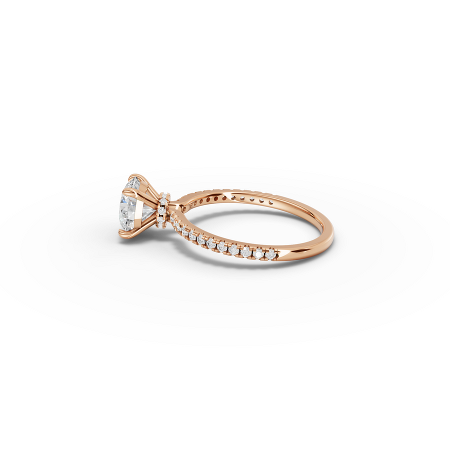 1.73 Ct Round Hidden Halo Pavé Ring