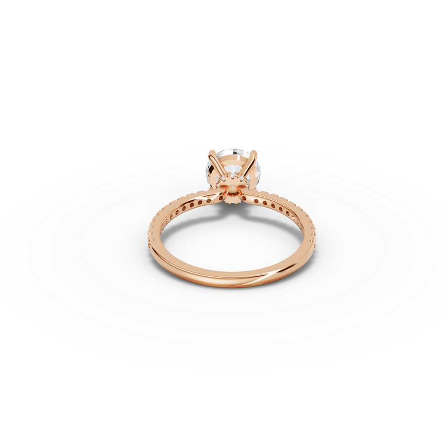 1.73 Ct Round Hidden Halo Pavé Ring