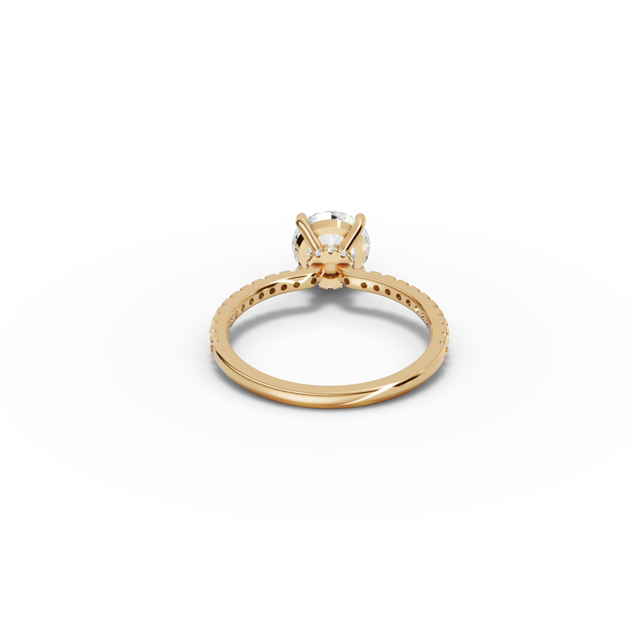 1.73 Ct Round Hidden Halo Pavé Ring
