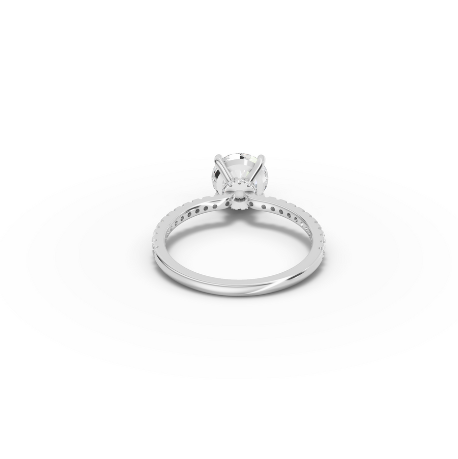 1.73 Ct Round Hidden Halo Pavé Ring