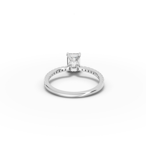 1.23 CT Emerald Hidden Halo Pavé Ring