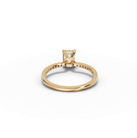 1.23 CT Emerald Hidden Halo Pavé Ring