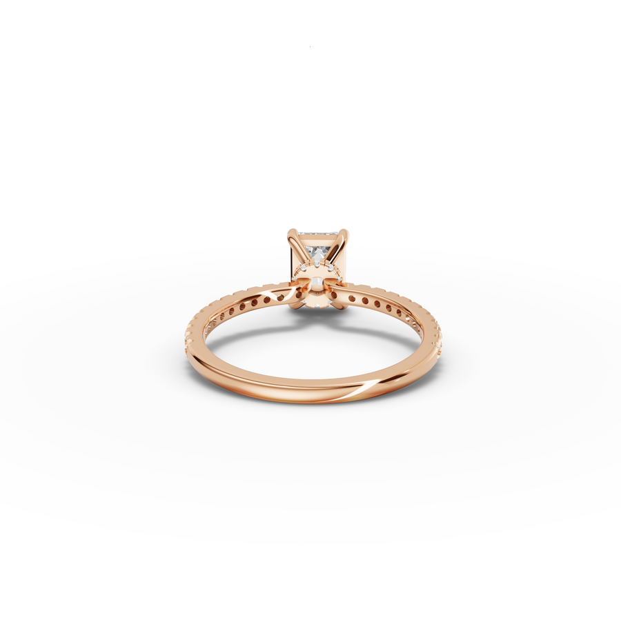 1.23 CT Emerald Hidden Halo Pavé Ring