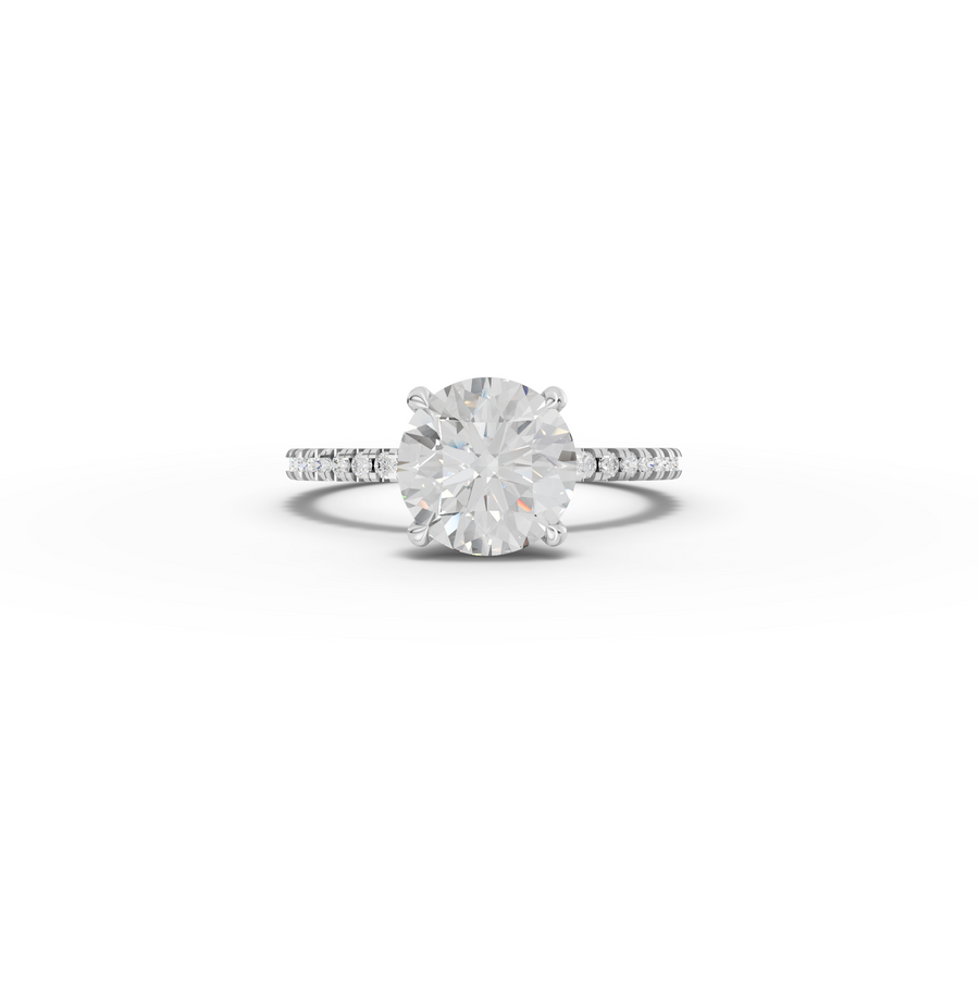 2.23 Ct Round Hidden Halo Pavé Ring
