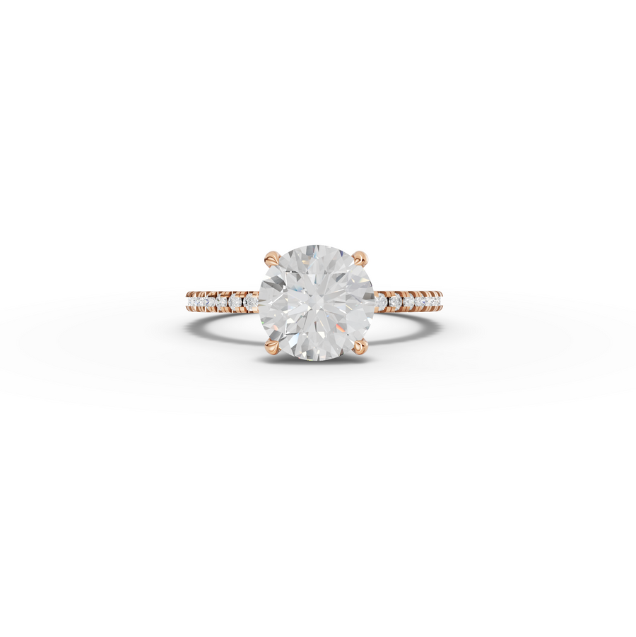 2.23 Ct Round Hidden Halo Pavé Ring