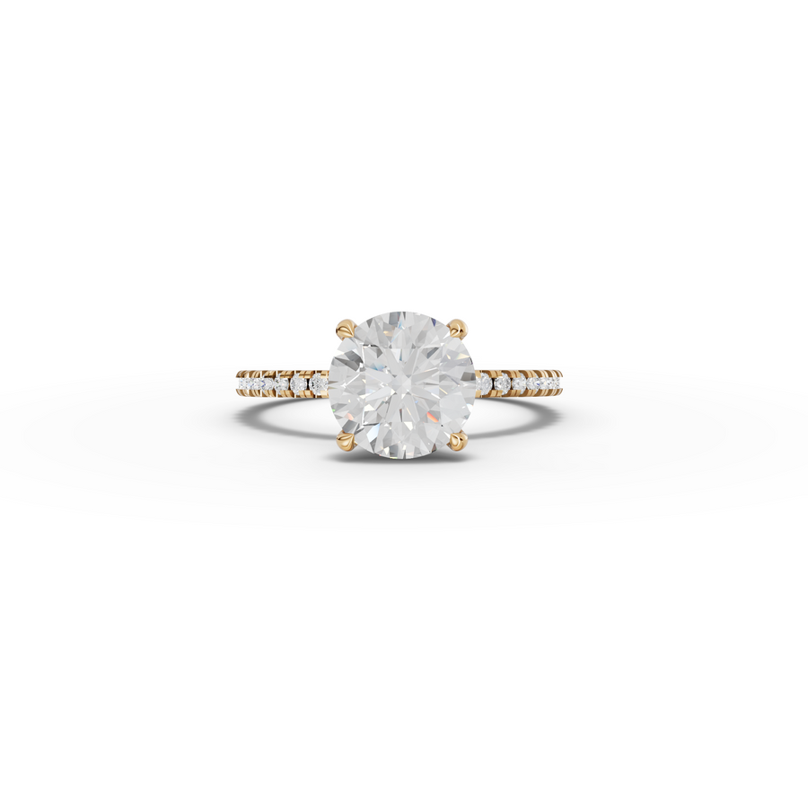 2.23 Ct Round Hidden Halo Pavé Ring