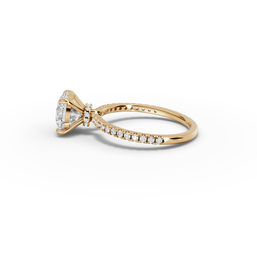 2.23 Ct Round Hidden Halo Pavé Ring