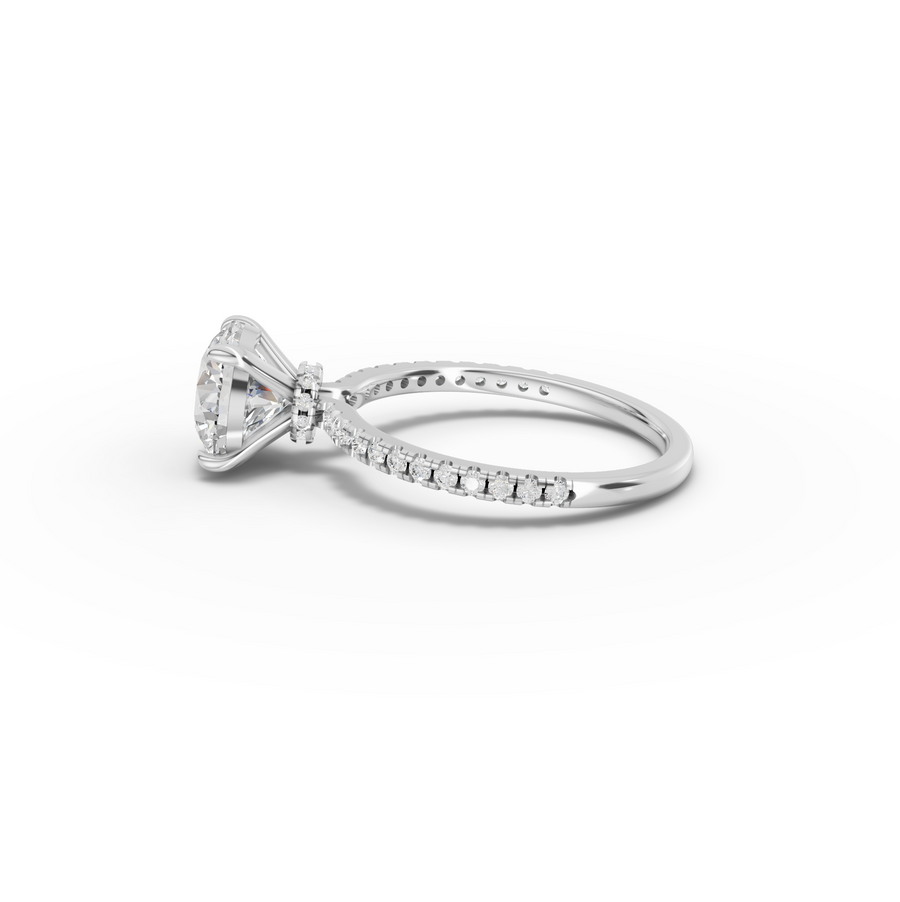 2.23 Ct Round Hidden Halo Pavé Ring