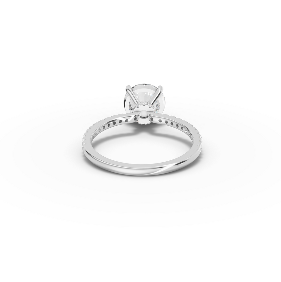 2.23 Ct Round Hidden Halo Pavé Ring