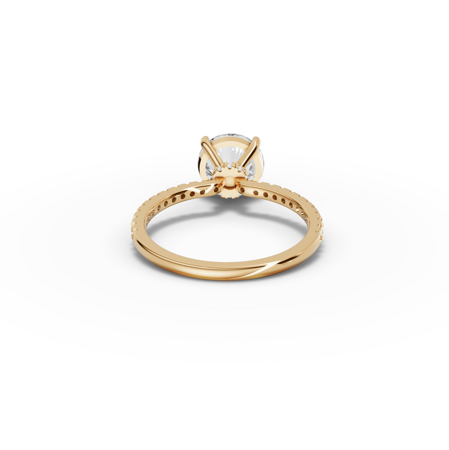 2.23 Ct Round Hidden Halo Pavé Ring
