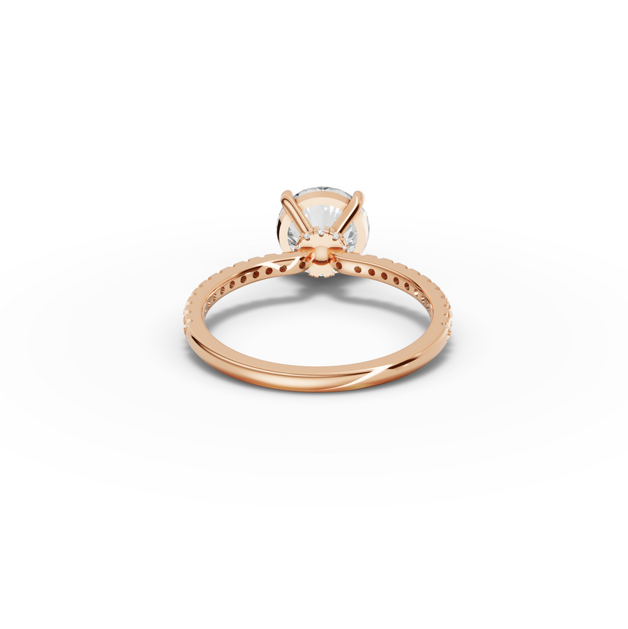 2.23 Ct Round Hidden Halo Pavé Ring