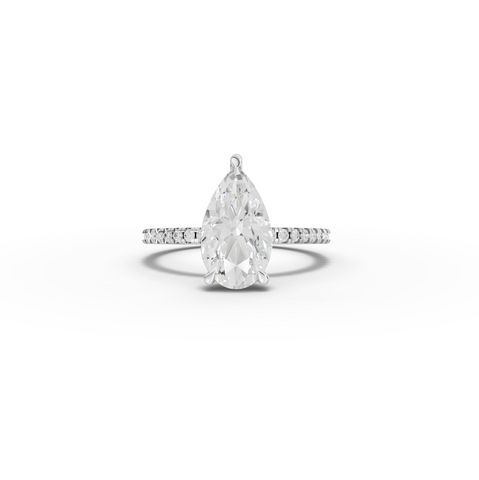 2.23 Ct Pear Hidden Halo Pavé Ring