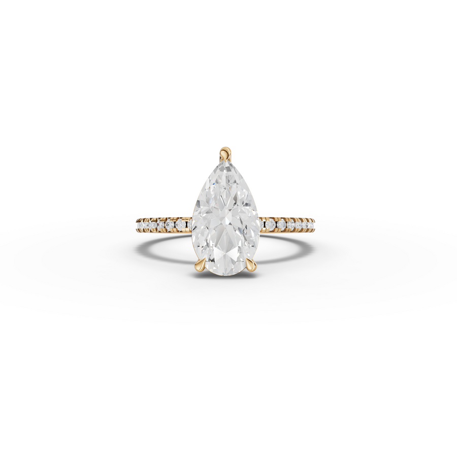 2.23 Ct Pear Hidden Halo Pavé Ring