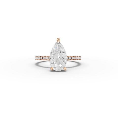 2.23 Ct Pear Hidden Halo Pavé Ring