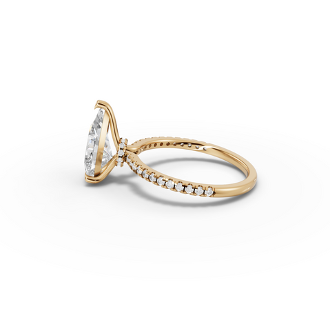 2.23 Ct Pear Hidden Halo Pavé Ring
