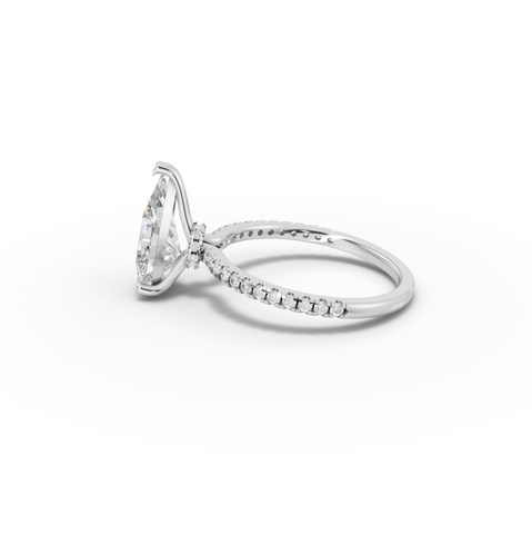 2.23 Ct Pear Hidden Halo Pavé Ring