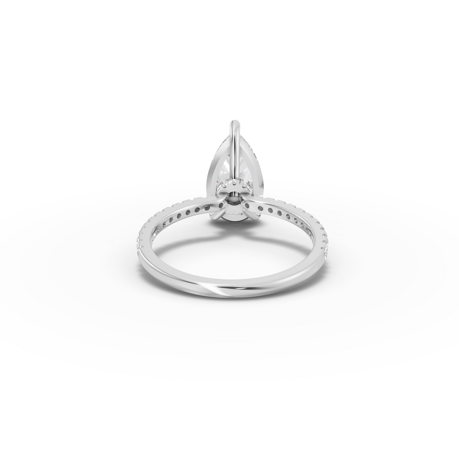 2.23 Ct Pear Hidden Halo Pavé Ring