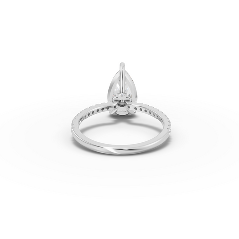 2.23 Ct Pear Hidden Halo Pavé Ring