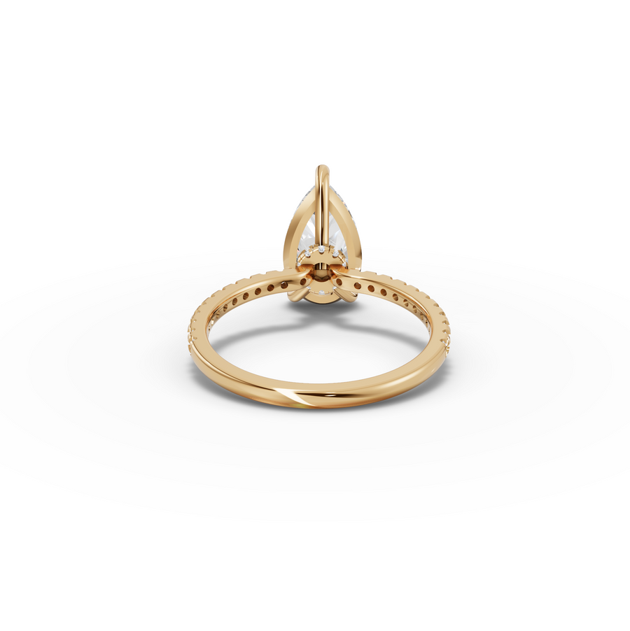 2.23 Ct Pear Hidden Halo Pavé Ring